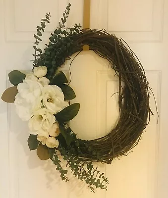 Magnolia Wreath | Peony Wreath | Eucalyptus Wreath | 18 Inch Wreath | Summer  • $34.90