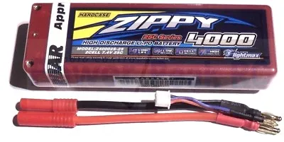 £33.99 • Buy Zippy 4000mAh 2s 7.4v 25c 30c Hardcase RC LiPo Battery - Traxxas HPI Deans EC3