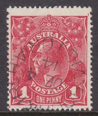 $7.05 • Buy KGV Heads Single Wmk 1d Red Die 1 GU *HOCHKIRCH VIC POSTMARK* SG 21c (FE8)