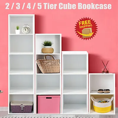 2/3/4/5 Tier Book Shelf Deep Bookcase Storage Cabinet Display Dining Living Room • £15.27