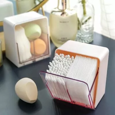 Makeup Pads Canister Storage Box Mounted Q-tip Holder Cotton Swab Container • $16.36