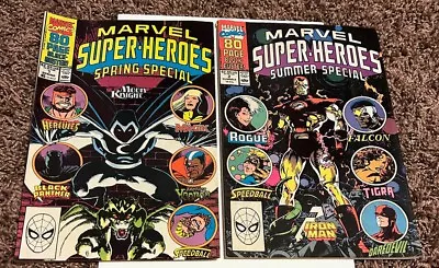 Marvel Super-Heroes Spring  Summer Special Lot #1 2 Moon Knight  Iron Man  1990 • $0.99