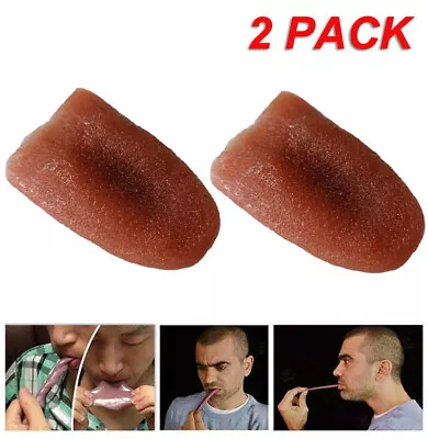 2 Pack Fake Tongue Stretch Gag Joke Prank Magic Trick Scary Funny Toy • $6.93