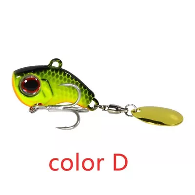 3D Eyes Rotating Metal VIB Vibration Bait Spinner Spoon Yellow & Black • $3.25