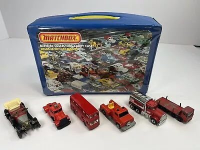 Vintage Matchbox Cars Lot 1970s With Case - Red Bus & Trucks • $14.99