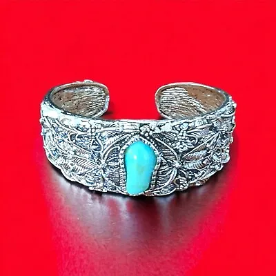 Southwestern Silver And Turquoise Cuff Bracelet • £21.90