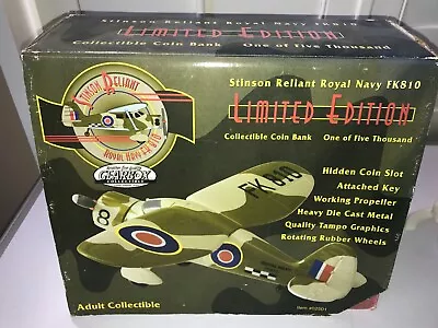 $14.99 • Buy Gear Box Stinson Reliant Royal Navy FK810 Airplanes Die Cast NIB
