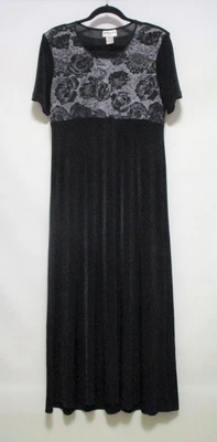 $3 • Buy Ladies Size 14 Maxi Dress, Black Grey, Stretchy