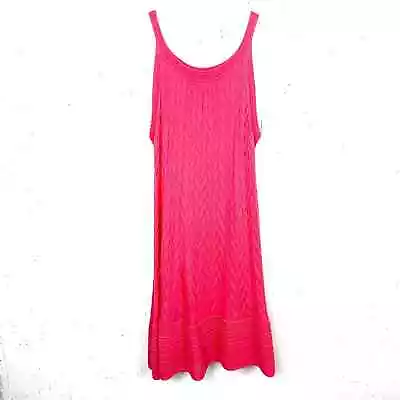 M Missoni Womens Sleeveless Chevron Knit Trapeze Tank Dress Pink Textured 46 • $79
