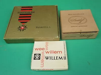 Empty Cigar Boxes  Wee Willem 11 Statesman Davidoff Cigar Boxes  Vintage • $10