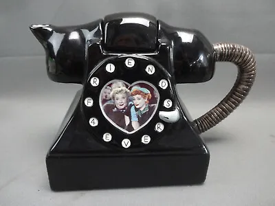 I Love Lucy Teapot Friends 4 Ever Ceramic Telephone Phone Black Teapot Vintage • $49.95