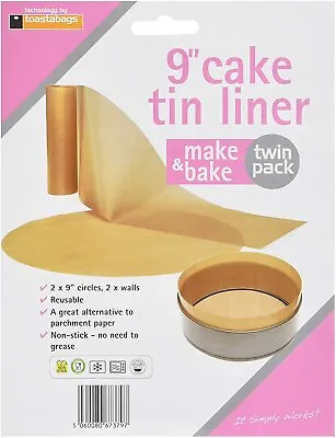 £3.89 • Buy Toastabags 9  Cake Tin Liner Twin Pack Non Stick Alternative To Parchment Paper