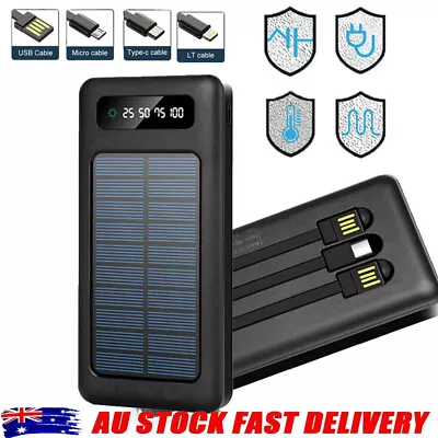 $25.94 • Buy Portable Solar Power Bank 2USB Backup Battery Charger For Mobile Phone 900000mah