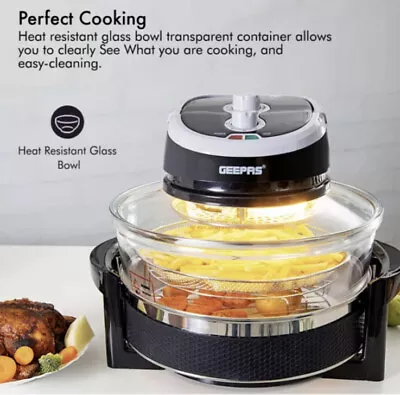 17L Turbo Halogen Convection Oven Cooker Air Fryer With Extender Ring • £39.23