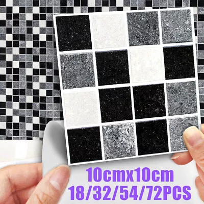 £3.99 • Buy MAX 108Pcs Mosaic Tile Stickers Stick Bathroom Kitchen Wall Decal Self-adhesive