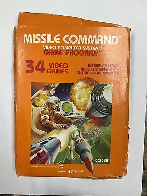 Missile Command CX2638 Atari 2600 W/Box And Book • $15
