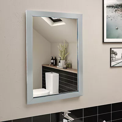 Silver Long Wall Mounted Mirror Bathroom Bedroom Hallway Make Up Dressing Room • £19.99