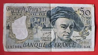 50 Franc Note Quentin De La Tour 1979 N°E144 • £11.26