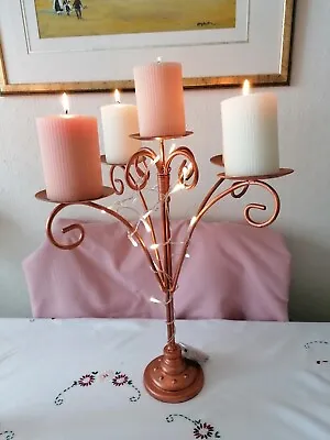 Copper Colour 5 Arm Candelabra Upcycled Wedding Birthday Celebration Etc • £25.95