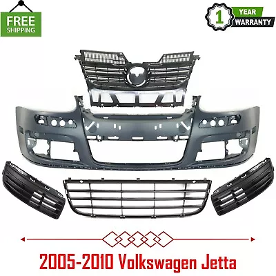Front Bumper Cover Primed & Grille Assembly Kit For 2005-2010 Volkswagen Jetta • $297