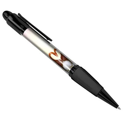 Swan Couple Heart Shape Neck Black Ballpoint Pen - Amazing Sunset Art #14632 • £4.99