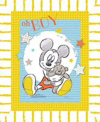 Disney MICKEY MOUSE Fabric PANEL - Oh Boy Mickey • $10