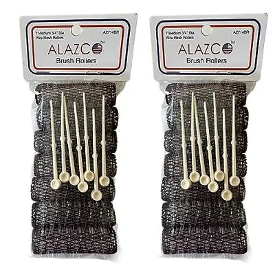 14 Pc Vintage Style Hair Roller Medium BRUSH ROLLERS & PINS Mesh Hair Curlers... • $14.85