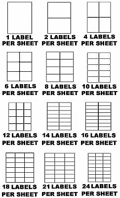 SELF ADHESIVE LABELS A4 X4 ADDRESS LABELS STICKY INKJET LASER COPIER PRINTER  • £3.99