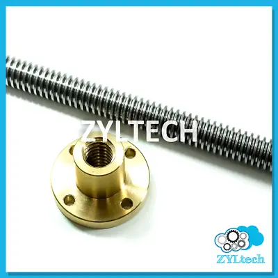 1/2-10 Single Start ACME Threaded Rod Lead Screw W/ Brass Nut 12  24  36  48  • $5.10