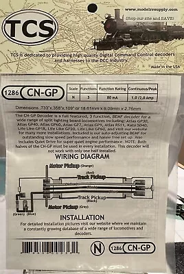 N Scale TCS 1286 CN-GP DCC Decoder • $32.50