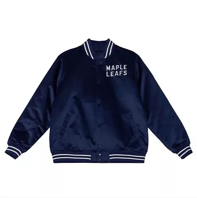 Toronto Maple Leafs Satin Bomber Jacket- Blue Maple Leafs Jacket • $78.99