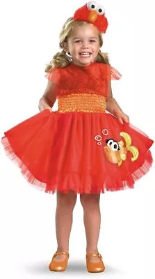 Frilly Elmo Sesame Street Dress Red Girls Deluxe Child Costume Small 4-6 • $49.99
