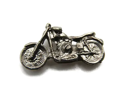 Small Metal Motorcycle Figurine Charm Silver Tone • $8.99