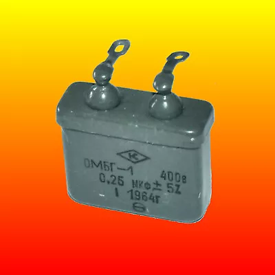 0.25 UF 5% 400 V LOT OF 1 RUSSIAN PAPER IN OIL PIO AUDIO CAPACITOR OMBG-1 • $3.30