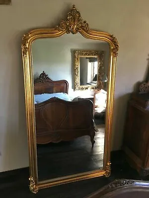 £339 • Buy Large Antique Gold Gilt Ornate French Full Length Dress Arch Leaner Mirror 6ft