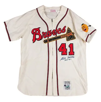 Eddie Mathews  HOF 1978  Signed Authentic Milwaukee Braves Jersey Beckett • $1499