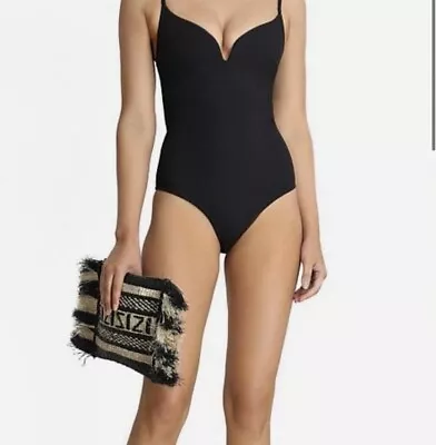 Zimmermann Sculpt Black One Piece Bathing Swimsuit Suit Bathers Sz 0 AU 8 Small • $44