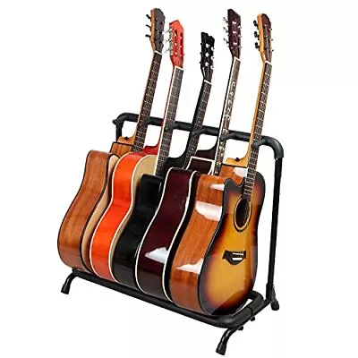 Folding Multi-Guitar Display Rack 5 Guitar Stand Multi-Instrument Floor Stand... • $57.39