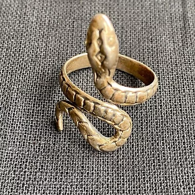 Vintage Sterling Silver Snake Cobra Ring Mexico Marked 925 Size 8 Serpent • $65