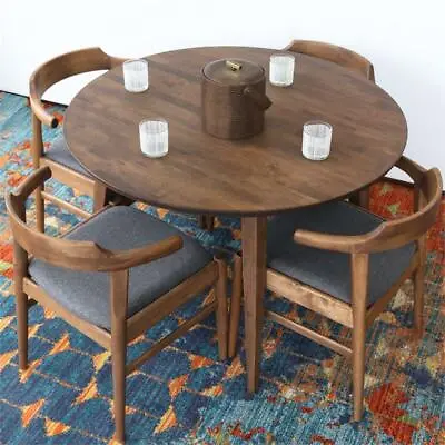 $265.62 • Buy Pemberly Row Mid-Century Modern 43  Round Solid Wood Dining Table In Brown