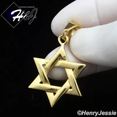 MEN's Stainless Steel Gold Plated Jewish Star Of David Charm Pendant*GP137 • $15.99