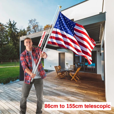 £6.59 • Buy Expandable 2.8FT-5FT Telescopic Flag Pole Top Gold Ball Aluminum Flag Pole