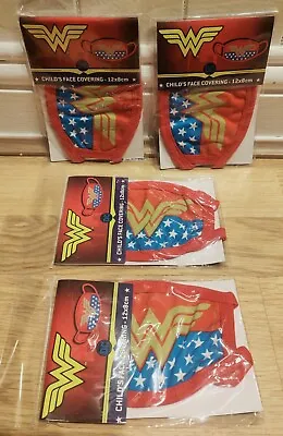 X4 New Kids Wonder Woman/Superhero Face Masks Marvel Joblot Arts/Crafts • £4