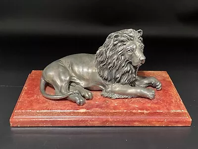 Sterling Silver Clad Italian Figure Of Lion Alessandro Magrino Signed On Marble • $403.75