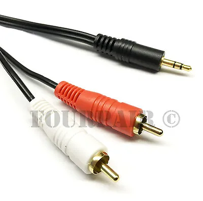 3ft (1/8 ) 3.5mm AUX Stereo To 2 RCA Male Audio Y Cable Adapter Cord MP3 IPod • $4.95