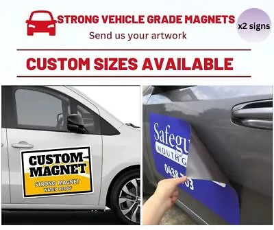 Car Vehicle Magnetic Signs Full Printed Glossy Car Door Magnetic Business Signs • £34.99