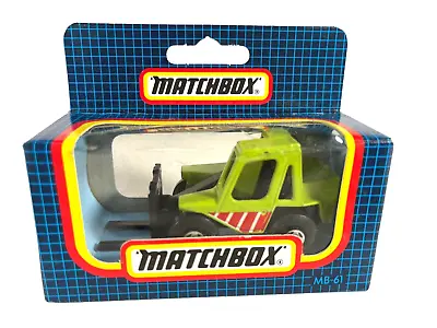 MB-61 Matchbox Green Fork-Lift Black Tine - Sealed 1990 Blue Window Box Die Cast • $14.95