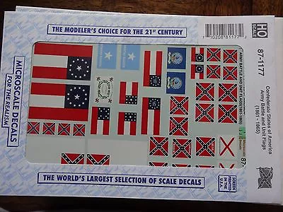 Microscale Decal HO  #87-1177  Confederate States Of America - Army Battle And U • $7.50