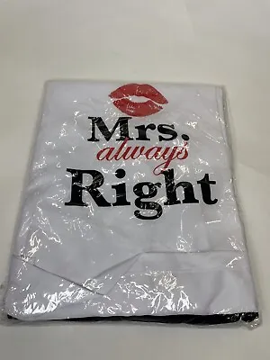 Mr. And Mrs. Always Right Apron Set Bridal/Couples Gift Set NEW With Tags! • £9.65