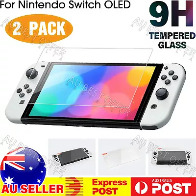 Up To 2X For Nintendo Switch OLED  Tempered Glass Screen Protector AU • $4.96